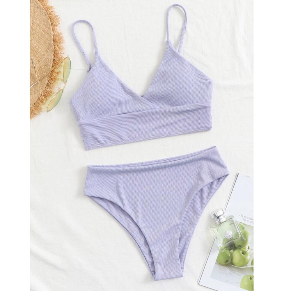 Rib High Waisted Bikini Swimsuit